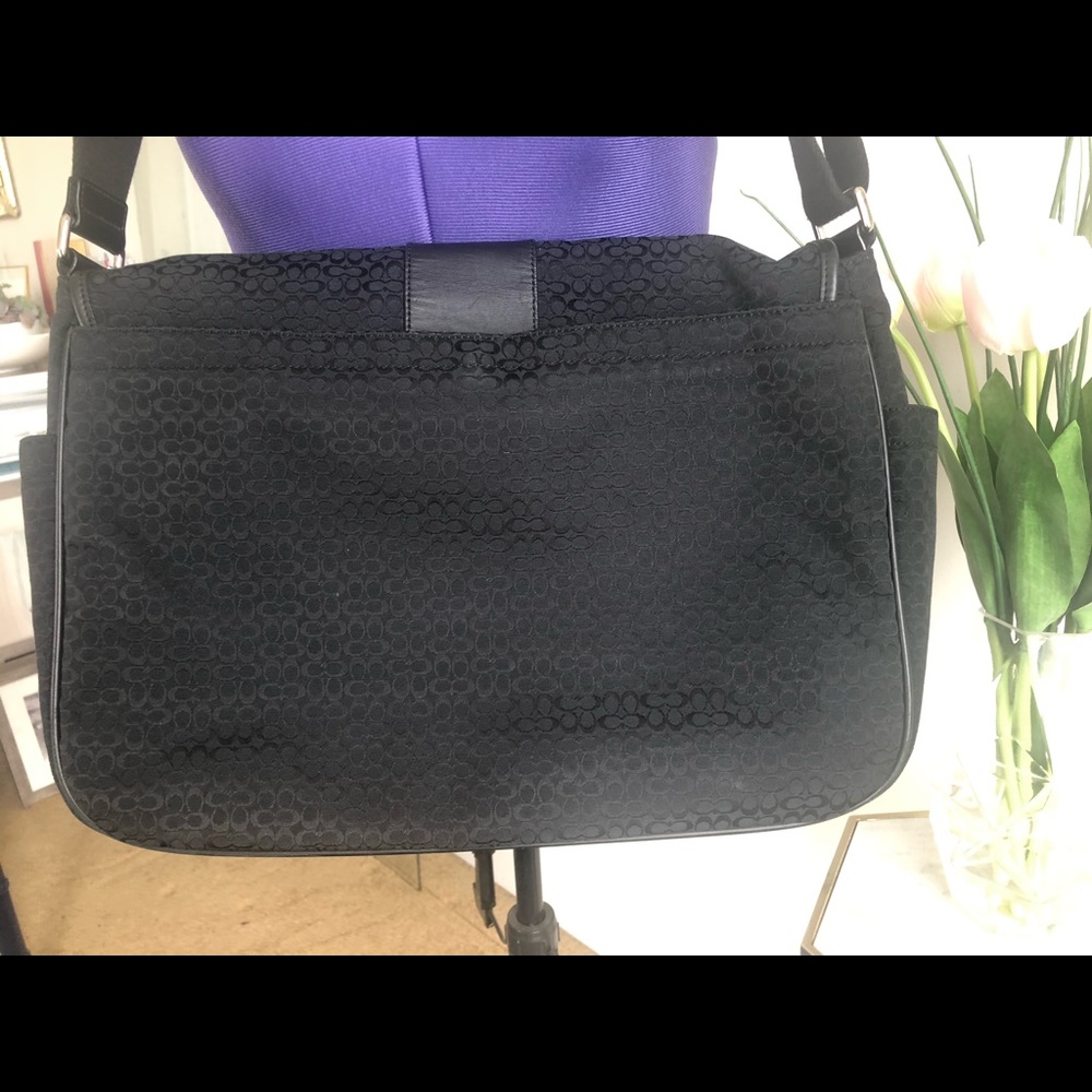 Coach- Black Canvas Laptop/Messenger Bag - Picture 4 of 6